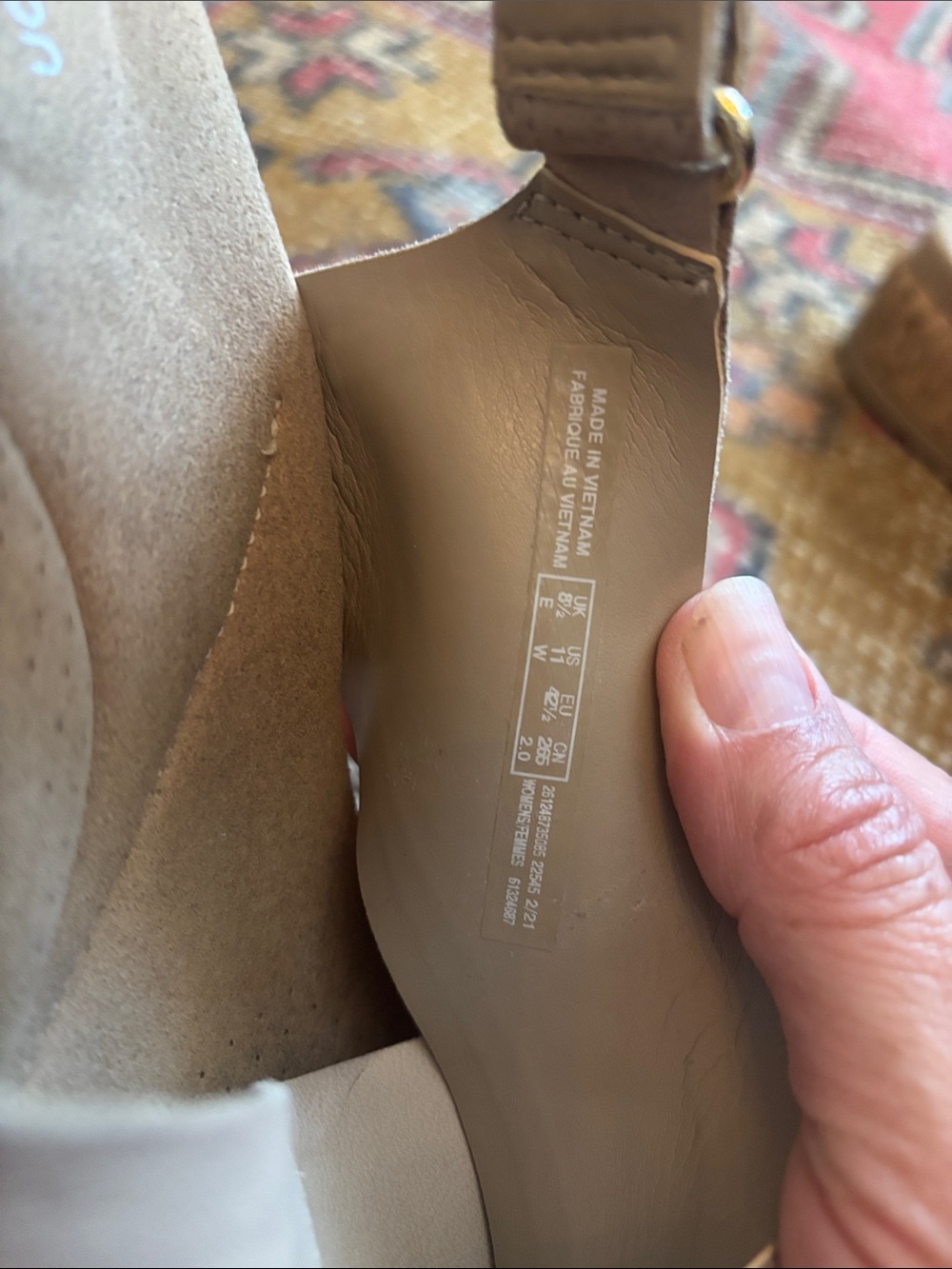 Women’s Tan Cork Wedge Sandals - Slingback Cross-Strap - Picture 5 of 5